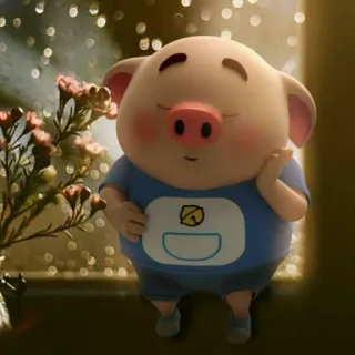 🐷 돼지, 만화, 귀여운, 동물, 카와이 telegram sticker