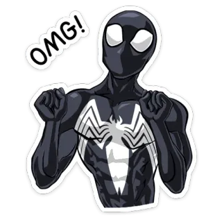 😳 Spider-Man OMG! человек-паук, супергерой, marvel, омг, стикер telegram sticker
