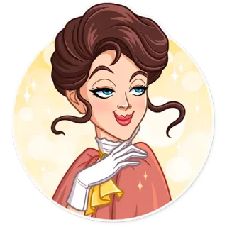 👸 kartun, wanita, sarung tangan, gaun, karakter telegram sticker