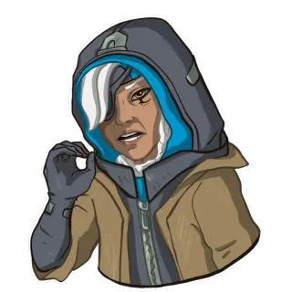 😒 dessin animé, personnage, sweat à capuche, geste whatsapp sticker