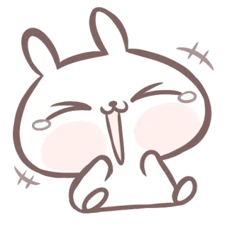 😂 coelho, fofo, kawaii, feliz, animal, desenho animado, cartoon telegram sticker