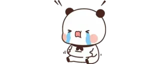 🔰 crying, sad, panda, kawaii, cute, bear, cartoon telegram sticker
