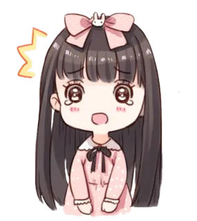 😢 动漫, 卡通, 女孩, 哭, 伤心, 可爱, 卡哇伊, 担心, 惊讶 telegram sticker