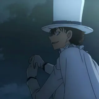 ♠️ Kaito Kid Detective Conan anime, manga, magician, thief, mystery, Kaito Kid, Detective Conan telegram sticker