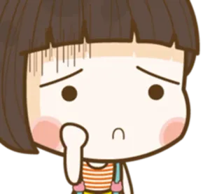 😟 Dessin animé, Fille, Triste, Fâché(e), Mignon(ne), Émotionnel(le) telegram sticker