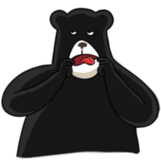 🤪 медведь, животное, мультик, смешной, милый, черный медведь telegram sticker