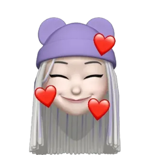 🥰 hoạt hình, tình yêu, trái tim, biểu tượng cảm xúc, dễ thương, cô gái whatsapp sticker