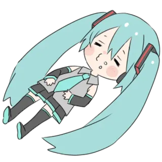 😙 Hatsune Miku Anime, Vocaloid, Manga, Süß, Hatsune Miku, Chibi telegram sticker