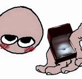 💌 предложение, помолвка, кольцо, любовь, мультфильм, мем telegram sticker