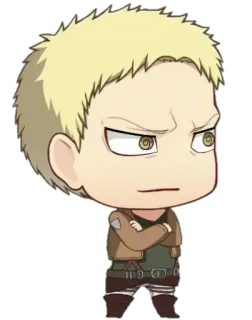 🙂 Reiner Braun Attack on Titan Anime, Chibi, L'Attaque des Titans, Reiner Braun, Manga telegram sticker