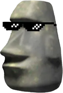 🗿 moai, easter island, statue, sunglasses, meme telegram sticker