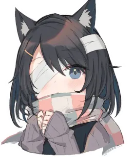 Catear Eyepatch Girl telegram stickers