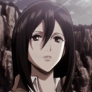 🧣 Mikasa Ackerman Attack on Titan Anime, Personnage, Mikasa Ackerman, L'Attaque des Titans, Manga whatsapp sticker