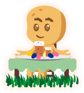 🍰 patata, pasqua, uova, cibo, dolce, tavolo telegram sticker