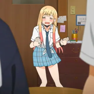 😖 Marin Kitagawa My Dress-Up Darling Anime, Cartoon, Schuluniform, Verlegen, Marin Kitagawa, My Dress-Up Darling telegram sticker