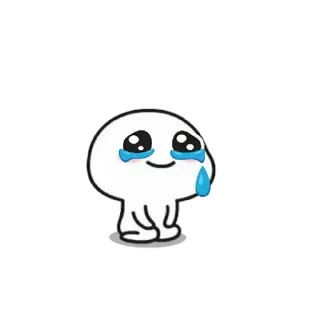 ❤ crying, sad, tears, emotion, white, character whatsapp sticker