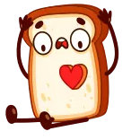 💔 pain, toast, dessin animé, nourriture whatsapp sticker