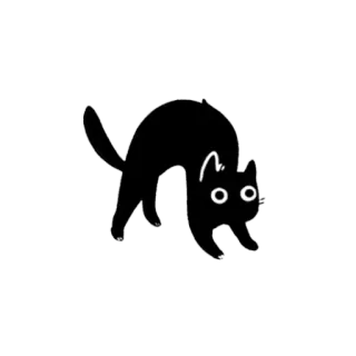🐱 black cat, cat, scared cat, halloween, animal telegram sticker