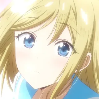 🥰 Anime, Mädchen, blond, blaue Augen, Cartoon telegram sticker