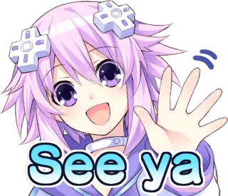 👋 See ya anime, desenho animado, saudação, adeus whatsapp sticker