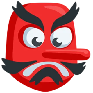 👺 masque, rouge, démon, oni, japonais telegram sticker
