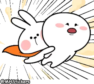 🚀 @MHStickers coniglio, adesivo, carino, cartone animato, rassicurante telegram sticker