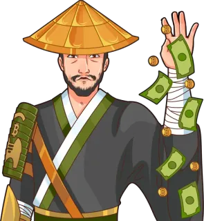 💸 Самурай, Биткоин, Деньги, Золото, Крипто, Финансы, Богатство telegram sticker