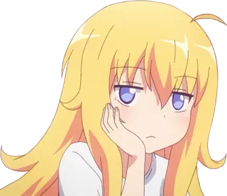 😒 Gabriel White Tenma Gabriel DropOut อนิเมะ, ผู้หญิง, ผมบลอนด์, ลำลอง, น่ารัก telegram sticker