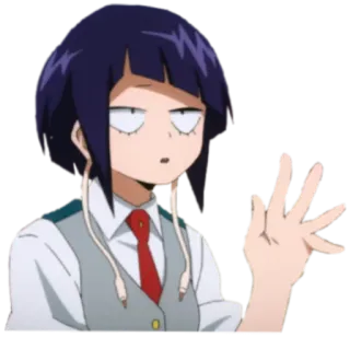 🖐 Kyoka Jiro My Hero Academia 动漫, 耳郎响香, 耳郎, 校服, 无聊 telegram sticker