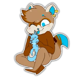 👅 smol furry, cartoon, cute, anime, animal telegram sticker