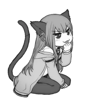 😼 anime, cat girl, cute, sticker, manga, chibi, kawaii telegram sticker