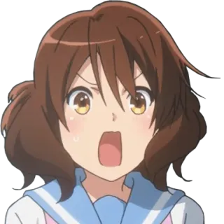 😮 Anime, Choquée, Fille, Expression, Surprise telegram sticker