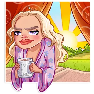 😒 Game of Thrones GAME OF THRONES game of thrones, daenerys, kaffee, serie, winter is coming, drachenkönigin telegram sticker