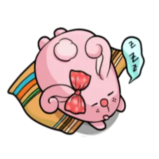 😴 ZZZ durmiendo, conejo, lindo, dibujos animados, zzz, rosa telegram sticker