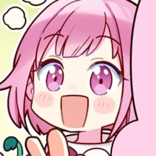 🎊 anime, desenho animado, cabelo rosa, menina, fofa telegram sticker