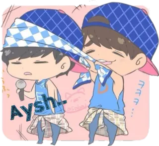😑 Aysh--. 漫画, ちび, マイク, 歌, かわいい, キャラクター telegram sticker