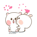 😘 Bär, Hase, Liebe, Paar, süß, Herzen, Tier whatsapp sticker