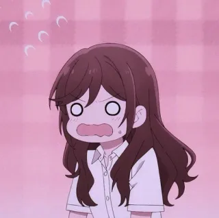 🤍 anime, shock, cute, cartoon, girl, expression whatsapp sticker