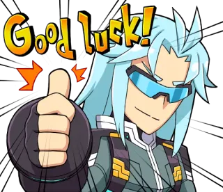 👍 Good luck! 행운, 좋아요, 격려, 만화, 긍정적 whatsapp sticker
