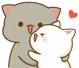 🤗 kot, słodki, miłość, serce, przytulanie whatsapp sticker