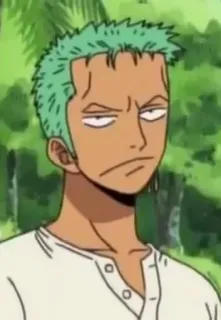 😒 Zoro One Piece Anime, One Piece, Zoro, Kreskówka, Postać telegram sticker