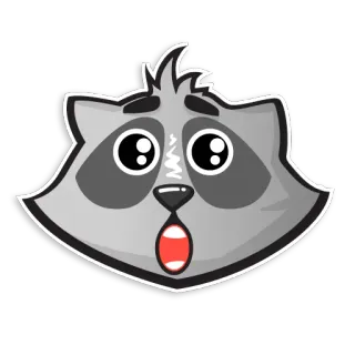 😳 guaxinim, adesivo, desenho animado, animal, fofo, surpresa, chocado telegram sticker