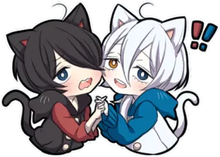 😩 애니메이션, 캣보이, 카와이, 귀여운, 만화, 치비 telegram sticker