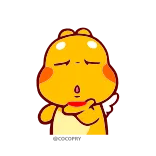 ❤️ mignon, dessin animé, jaune, personnage telegram sticker