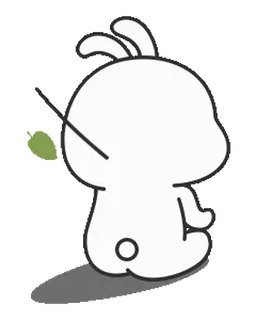 🍃 Dessin animé, Lapin, Lapin, Mignon, Kawaii, Animal telegram sticker