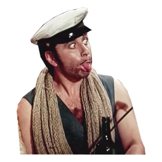 😛 смешной, язык, моряк, шляпа, шарф telegram sticker