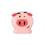 😉 porco, animal, desenho animado, piscadela telegram sticker
