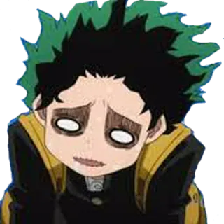 😞 Izuku Midoriya My Hero Academia anime, my hero academia, izuku midoriya, deku, stanco, esausto whatsapp sticker