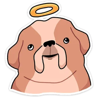 ⭐ chien, ange, auréole, mignon, animal de compagnie, autocollant telegram sticker