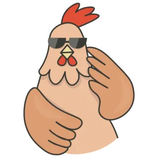 🕶 pollo, gafas, genial, animal, pájaro, dibujos animados whatsapp sticker
